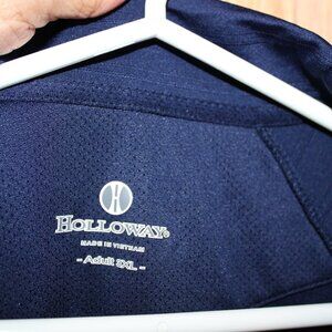 Halloway Men Polo Shirt Golf SZ 3XL Jersey Navy & Red 1/4 Button Casual